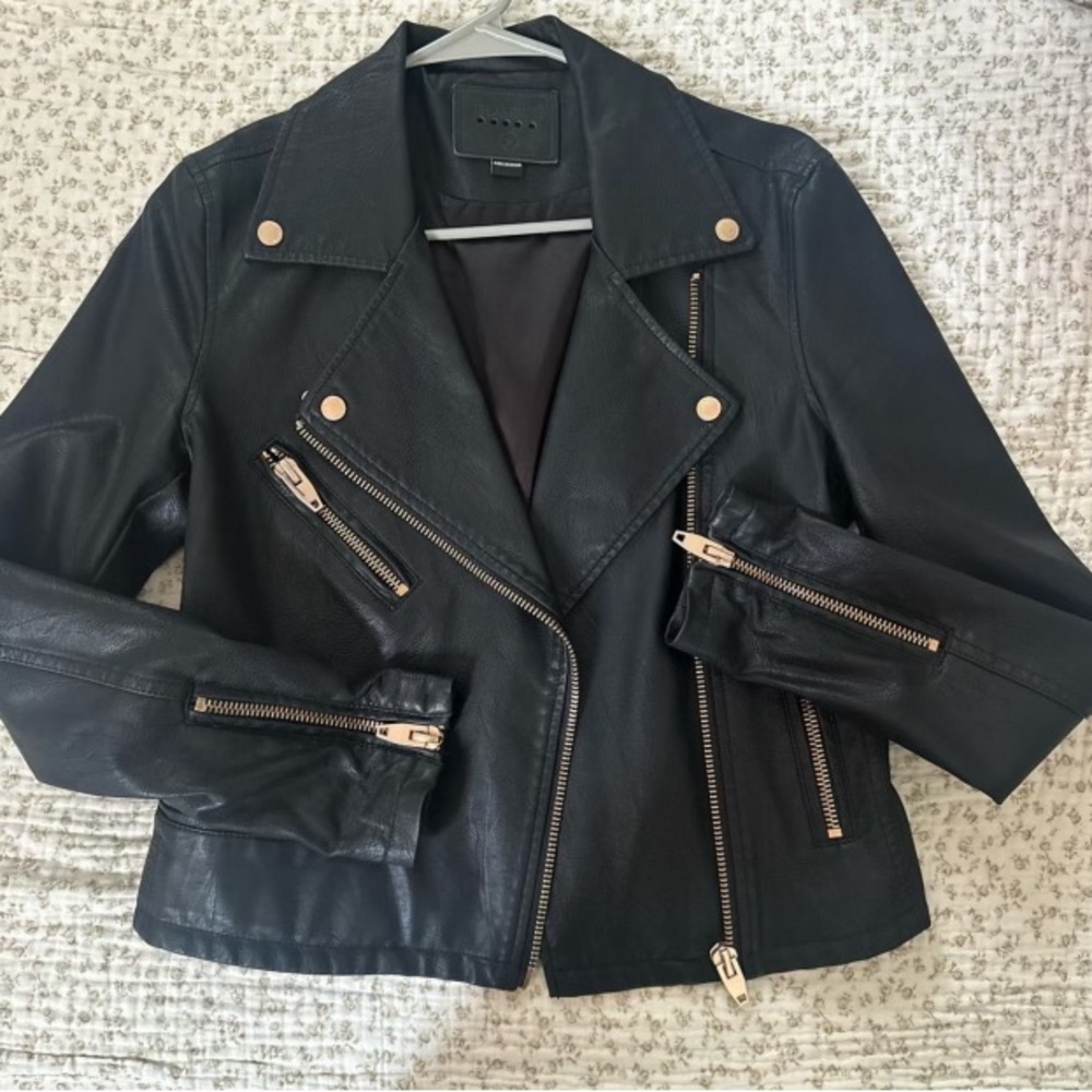 Blank NYC Black Leather Moto Jacket